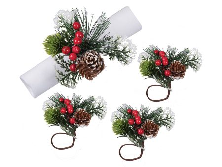 Frosted Pine Cone Napkin Ring, Set of 4 Hot on Sale