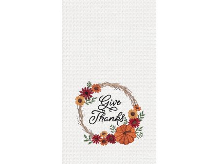 Give Thanks Harvest Wreath Kitchen Towel Supply