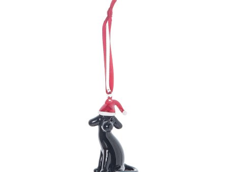 Glass Black Dog Ornament Discount