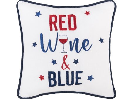 Red, Wine & Blue Mini Pillow For Sale