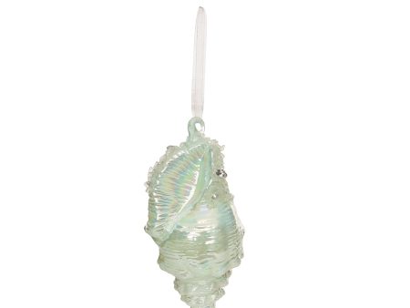 Glass Aqua Shell Ornament Hot on Sale