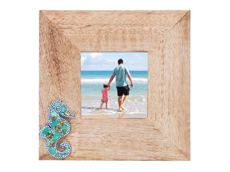 4 in. x 4 in. Beaded Seahorse Frame Discount