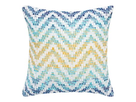 Chevron Blue & Yellow Pillow on Sale