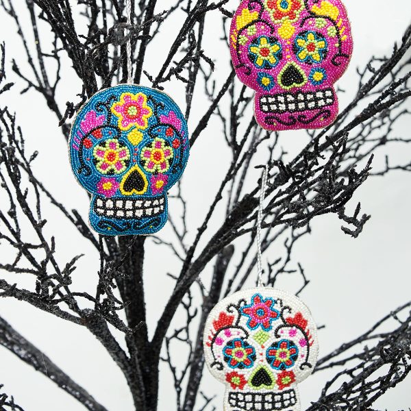 Bead Sugar Skull Ornaments, Asst. of 3 Hot on Sale