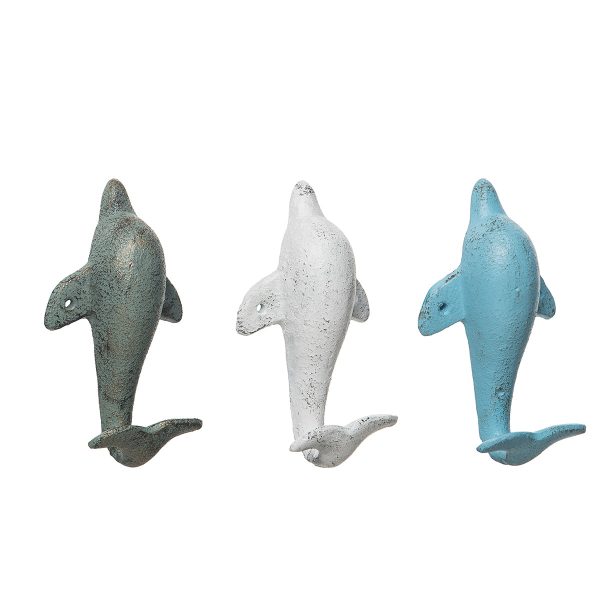 White Blue & Green Dolphin Hanger, Asst. of 3 For Sale