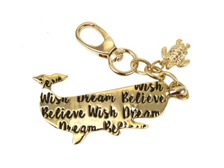 Gold Colored Whale Keychain Fashion