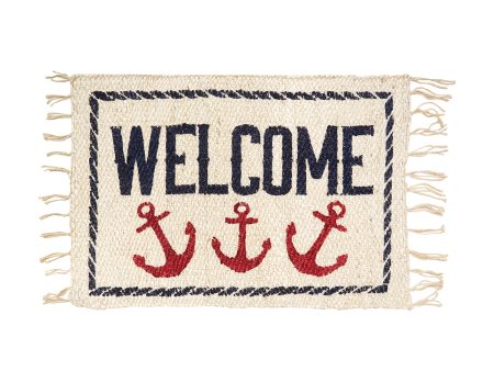 Welcome Anchor Jute Rug Hot on Sale