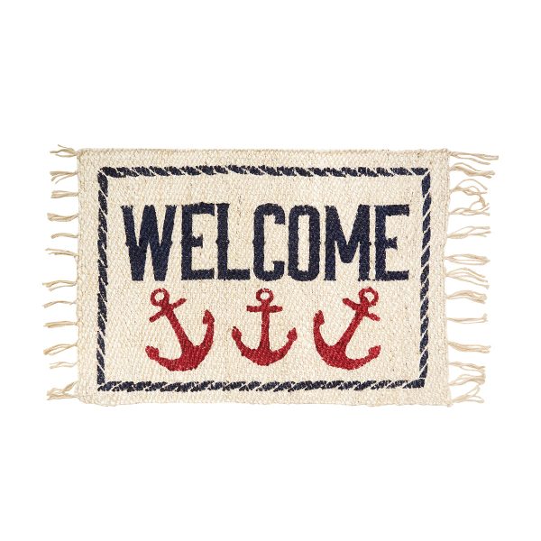 Welcome Anchor Jute Rug Hot on Sale