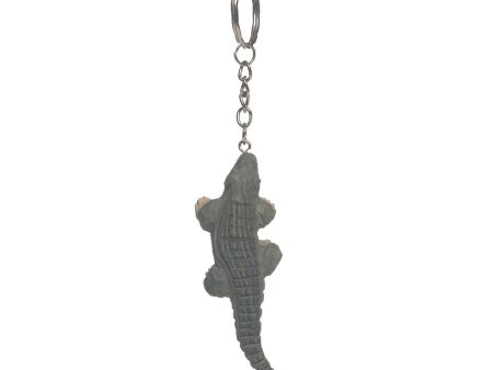 3.5 in. Wood Alligator Keychain For Sale