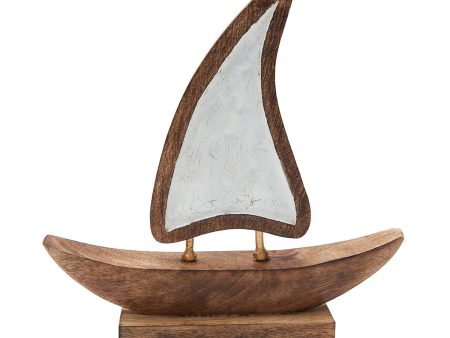 White Sailboat Figurine Online now