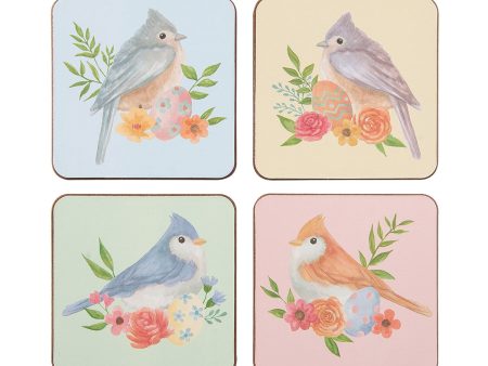 Floral Bird Coasters, Set of 4 Hot on Sale