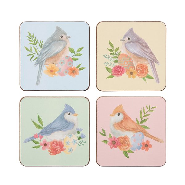 Floral Bird Coasters, Set of 4 Hot on Sale