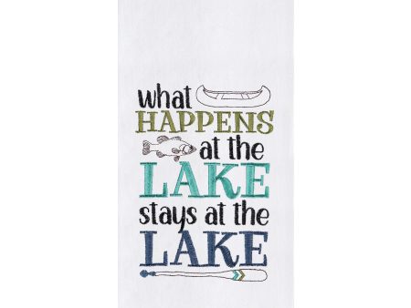 What Happens At The Lake Kitchen Towel For Sale