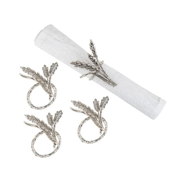 Charcoal Wheat Napkin Ring, Set of 4 For Discount