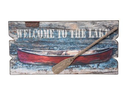 Welcome To The Lake with Canoe Wall Decor Online Hot Sale