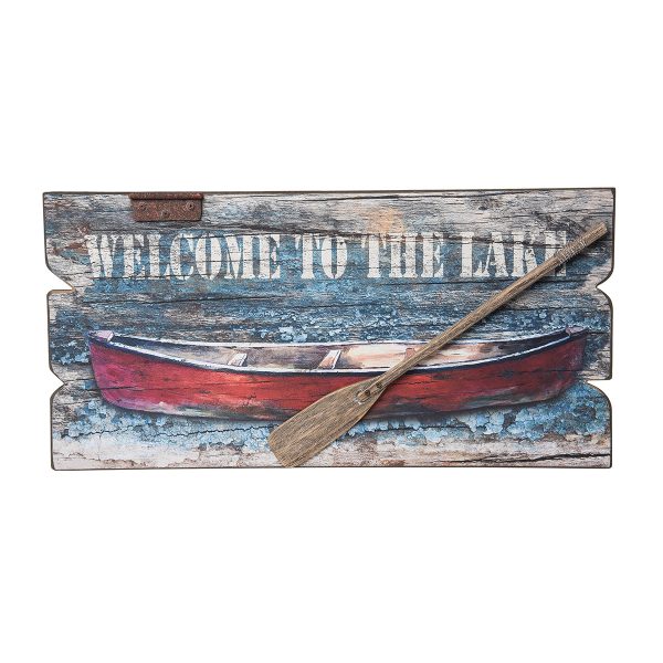 Welcome To The Lake with Canoe Wall Decor Online Hot Sale