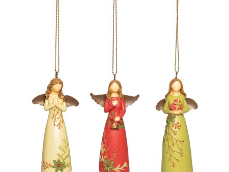 Angel with Metal Wings Ornaments, Asst. of 3 Hot on Sale