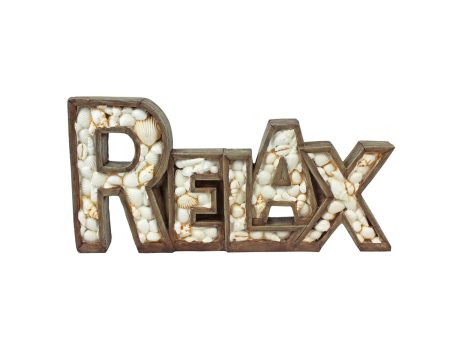 13.8 in. Relax Shell & Wood Style Figurine For Cheap