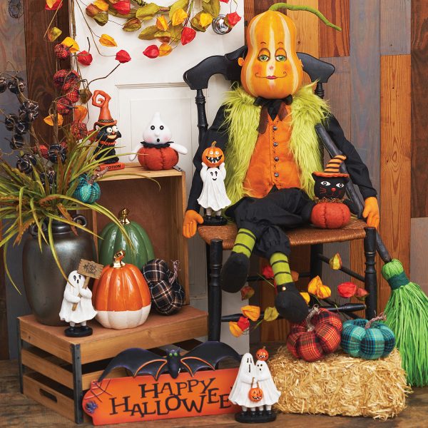 Black Cat in Pumpkin Figurine Sale