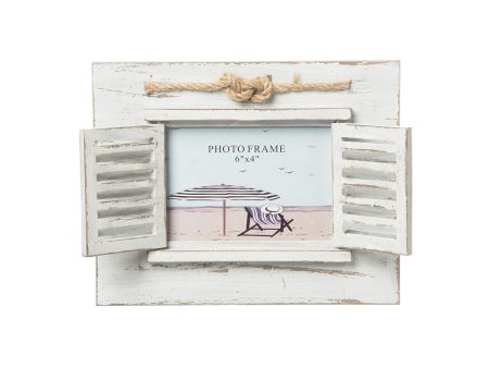 White Distressed Shutter Frame Online