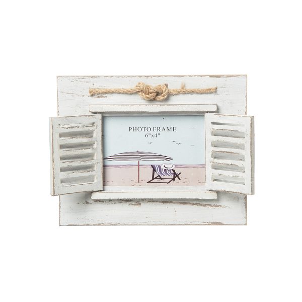 White Distressed Shutter Frame Online