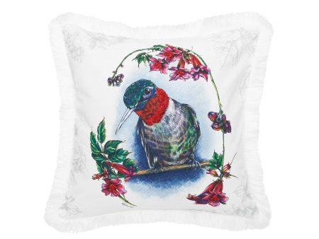 Botanical Hummingbird Pillow For Cheap