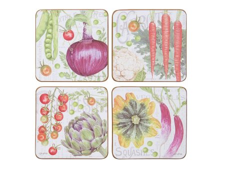 Vegetable Garden Coaster, Set of 4 For Sale