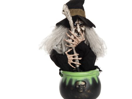 Animated Witch with Cauldron Hot on Sale