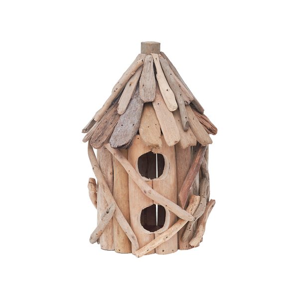 Driftwood Round Birdhouse with 2 Holes Supply