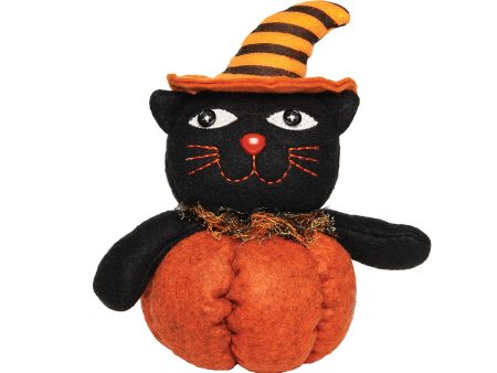 Black Cat in Pumpkin Figurine Sale