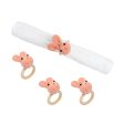 Pink Knitted Bunny Napkin Ring, Set of 4 on Sale