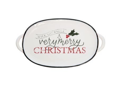 Very Merry Oval Cookie Plate on Sale