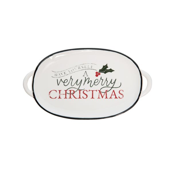 Very Merry Oval Cookie Plate on Sale