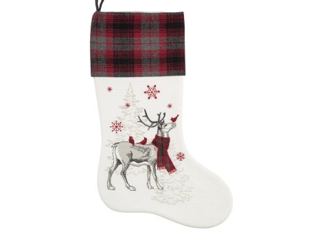 Frosty Deer Embellished Stocking Online Hot Sale