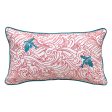 Trop Punch Coral Waves & Fish Indoor Outdoor Pillow For Sale