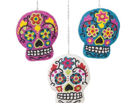 Bead Sugar Skull Ornaments, Asst. of 3 Hot on Sale