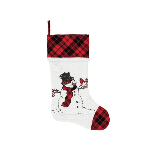 Snowman Cardinal Stocking Fashion