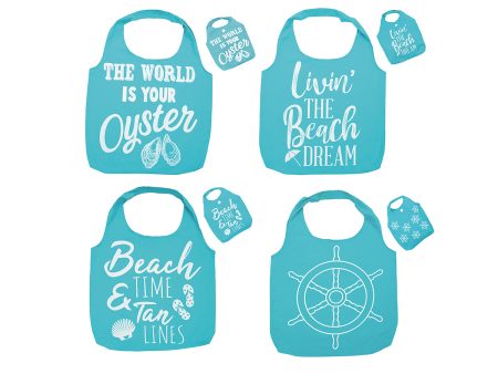 Turquoise Beach Bags, Asst. of 4 Supply