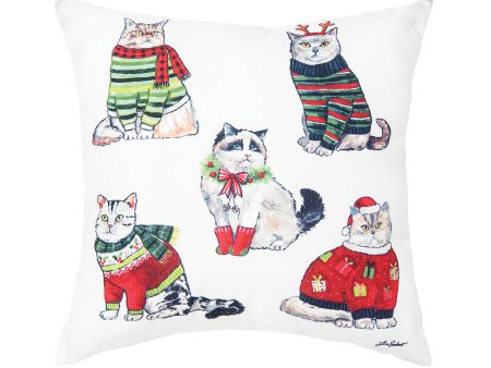 Cat Christmas Pillow Sale