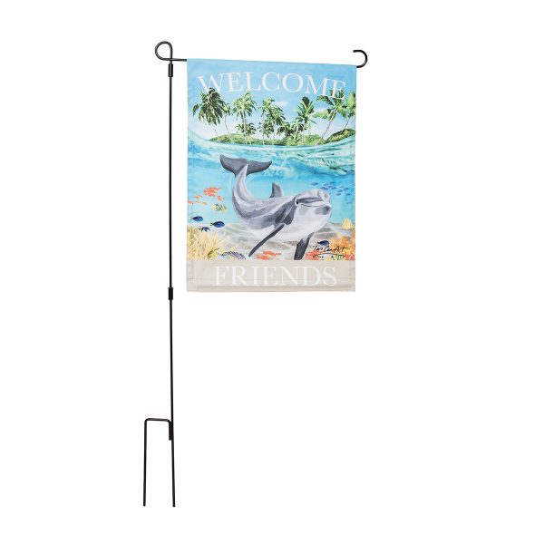 Welcome Friends Dolphin Flag For Cheap