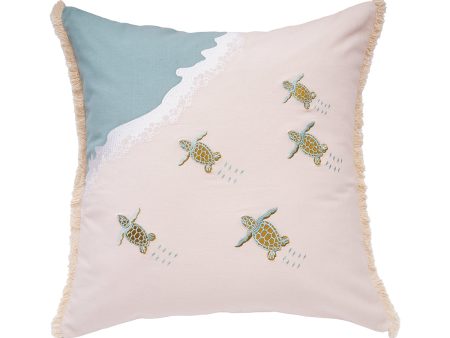 Turtle Migration Embroidered Indoor Pillow Online