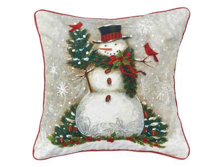 Woodland Snowman Pillow Online Sale