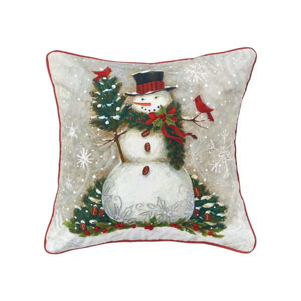 Woodland Snowman Pillow Online Sale