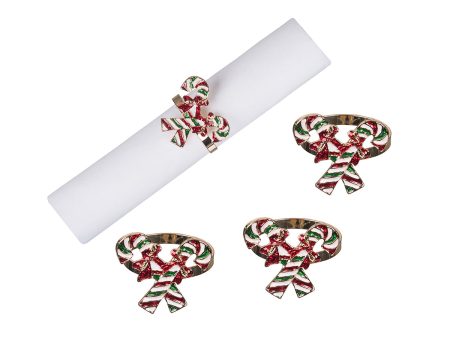 Candy Cane Napkin Ring, Set of 4 Online Sale