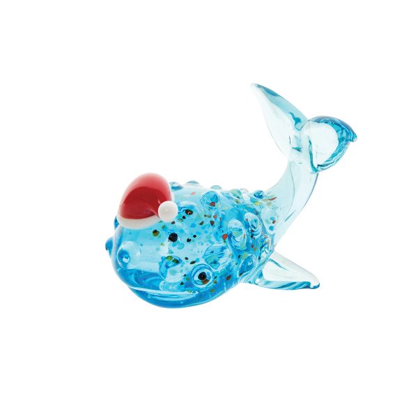 Whale with Santa Hat Figurine Discount