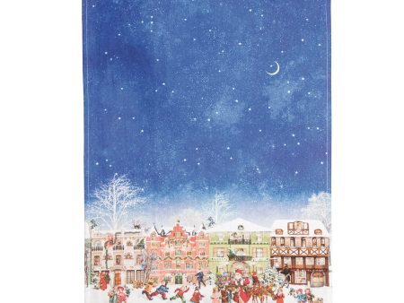 Vintage Houses with Santa Kitchen Towel Hot on Sale