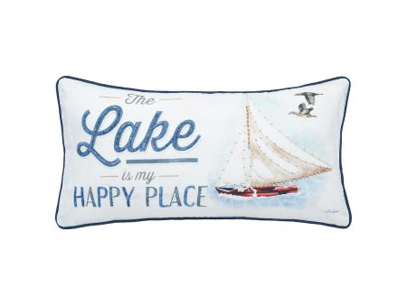 Lake Is My Happy Place Pillow Hot on Sale