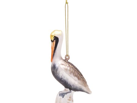 Blown Glass Pelican Ornament For Sale