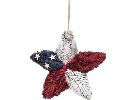 Americana Pine Cone Star Ornament For Sale