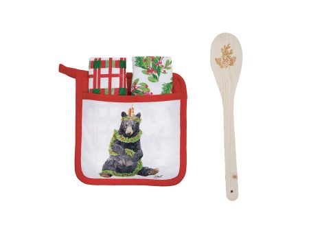 Yuletide Bear Pot Holder, Set of  4 Discount